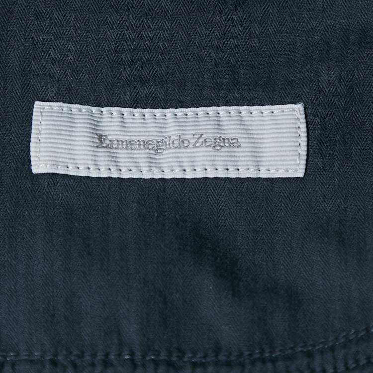 Pre Owned Ermenegildo Zegna Navy Blue Cotton Drill Trousers 4XL