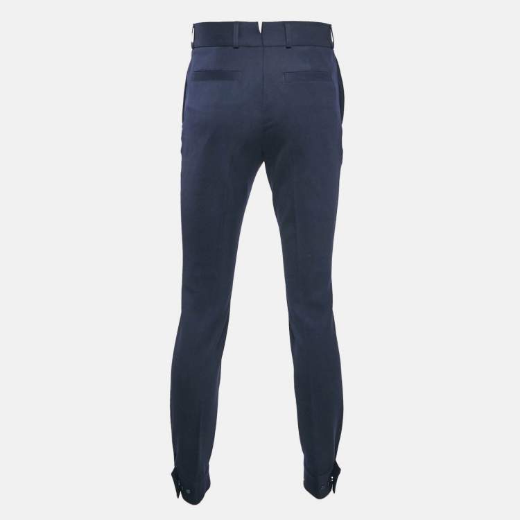Pre Owned Ermenegildo Zegna Couture Navy Blue Gabardine Trousers M