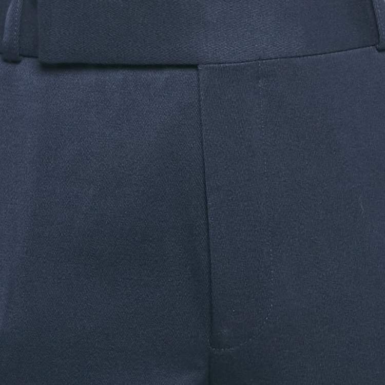 Pre Owned Ermenegildo Zegna Couture Navy Blue Gabardine Trousers M