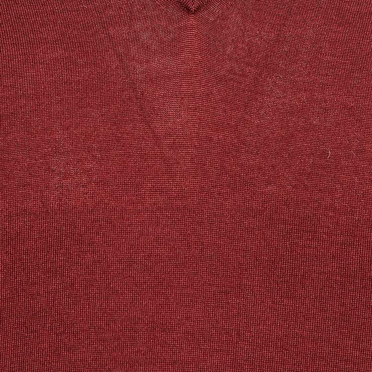 Pre Owned Ermenegildo Zegna Burgundy Cashmere V-Neck Sweater XXL
