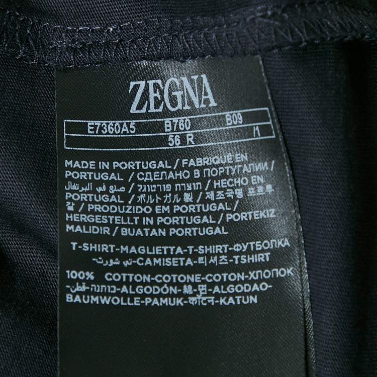 Pre Owned Ermenegildo Zegna Navy Cotton Jersey Crew Neck T-Shirt XXL