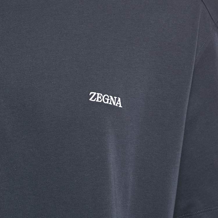Pre Owned Ermenegildo Zegna Navy Cotton Jersey Crew Neck T-Shirt XXL