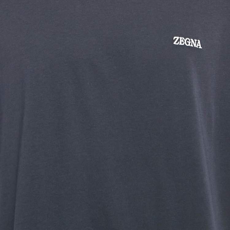 Pre Owned Ermenegildo Zegna Navy Cotton Jersey Crew Neck T-Shirt XXL