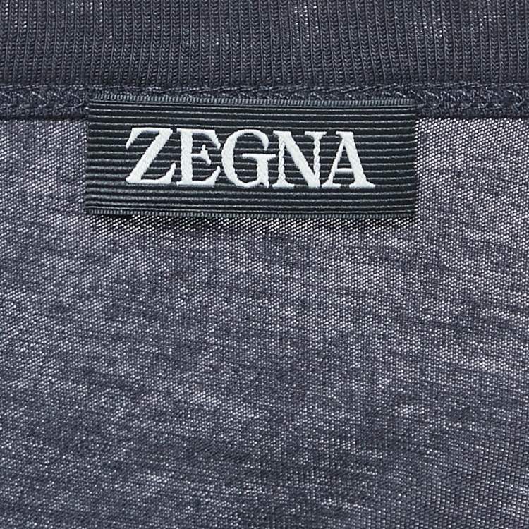 Pre Owned Ermenegildo Zegna Navy Cotton Jersey Crew Neck T-Shirt XXL