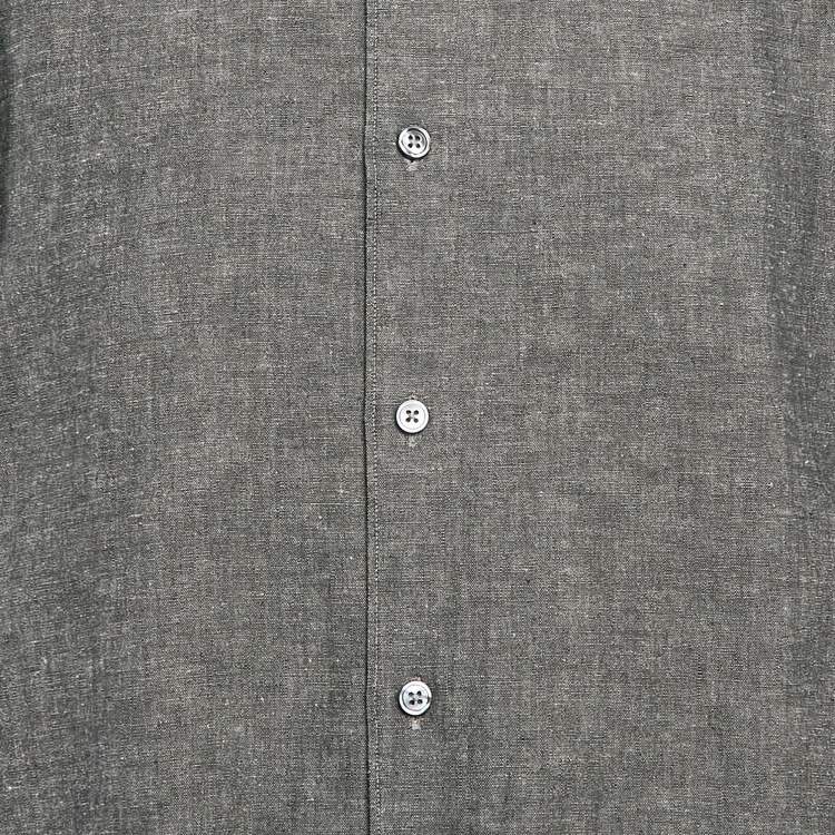 Pre Owned Ermenegildo Zegna Grey Cotton Button Front Shirt XL