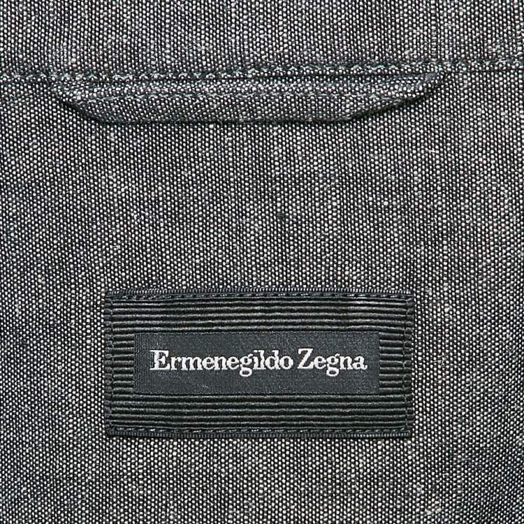 Pre Owned Ermenegildo Zegna Grey Cotton Button Front Shirt XL