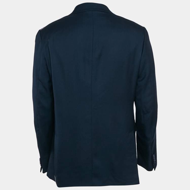 Pre Owned Ermenegildo Zegna Easy Light Blue Gabardine Cashmere Blazer XXL