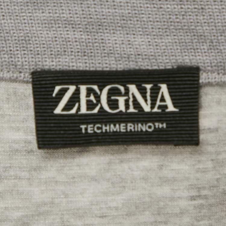 Pre Owned Zegna Techmerino Grey Wool & Lyocell Jersey Crew Neck T-Shirt XXL
