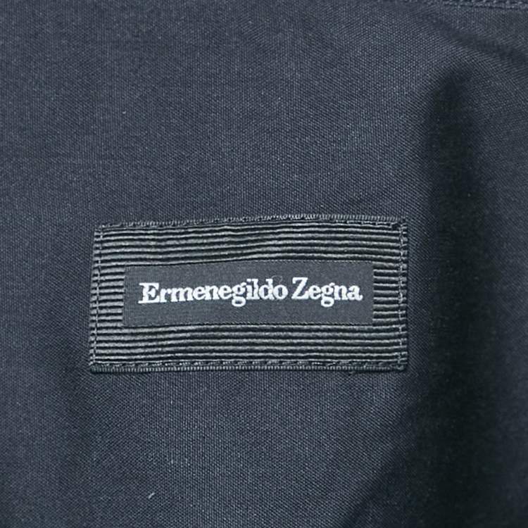 Pre Owned Ermenegildo Zegna Navy Blue Cotton Blend Tailored Fit Shirt XXL