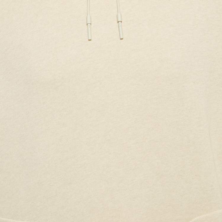 Pre Owned Ermenegildo Zegna Beige Cotton Hooded Sweatshirt L
