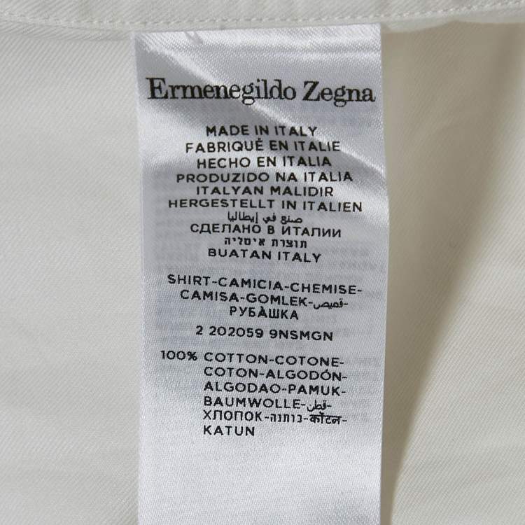 Pre Owned Ermenegildo Zegna Couture White Cotton Shirt L