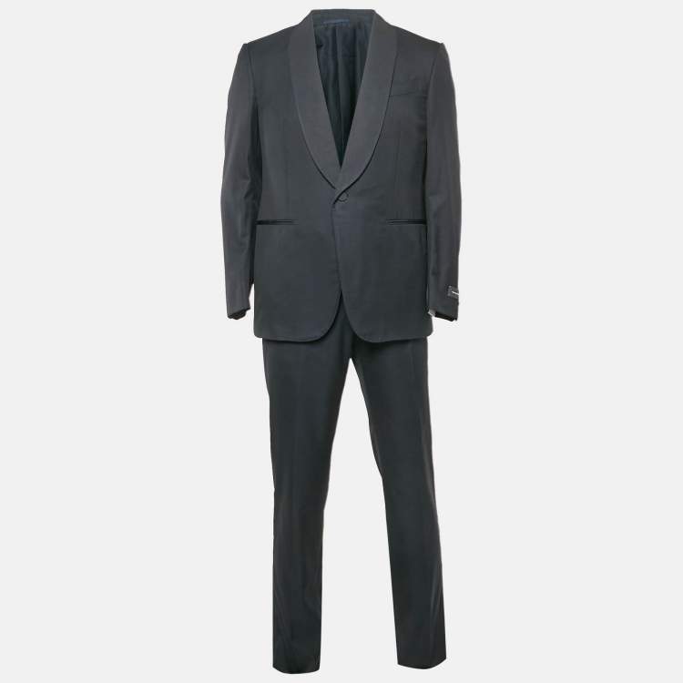Pre Owned Ermenegildo Zegna Navy Blue Wool Blend Regular Fit Suit XL