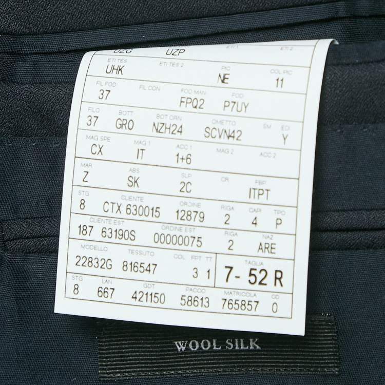 Pre Owned Ermenegildo Zegna Navy Blue Wool Blend Regular Fit Suit XL