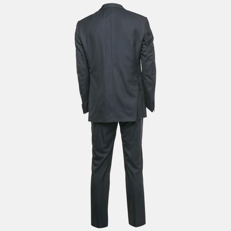Pre Owned Ermenegildo Zegna Navy Blue Wool Blend Regular Fit Suit XL
