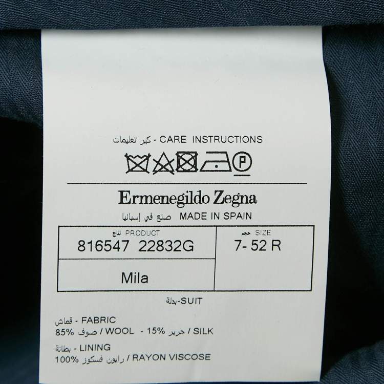 Pre Owned Ermenegildo Zegna Navy Blue Wool Blend Regular Fit Suit XL