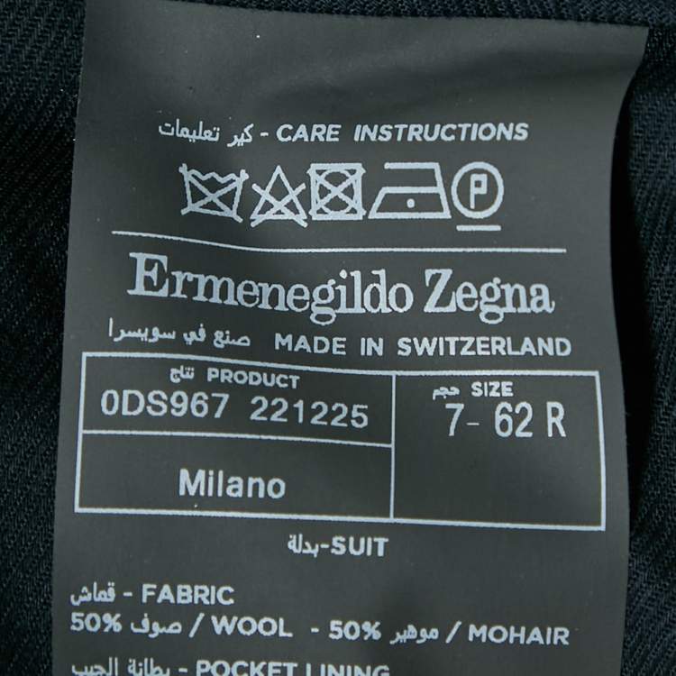 Pre Owned Ermenegildo Zegna Navy Blue Wool Blend Made To Wear Suit 6XL