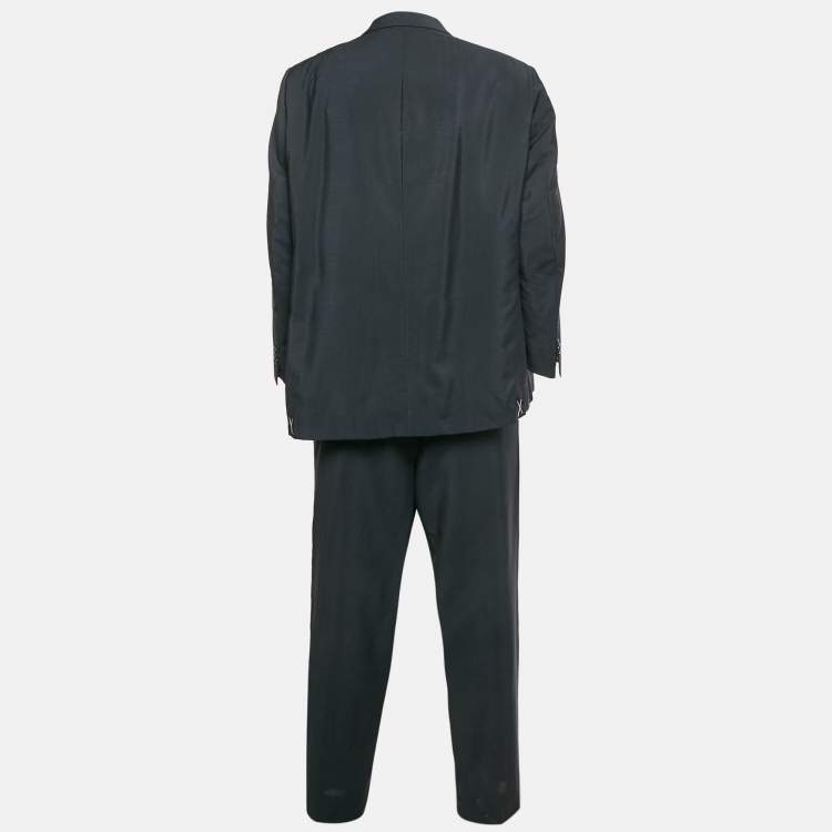 Pre Owned Ermenegildo Zegna Navy Blue Wool Blend Made To Wear Suit 6XL