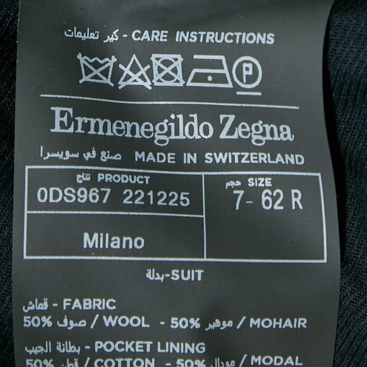 Pre Owned Ermenegildo Zegna Navy Blue Wool Blend Made To Wear Suit 6XL