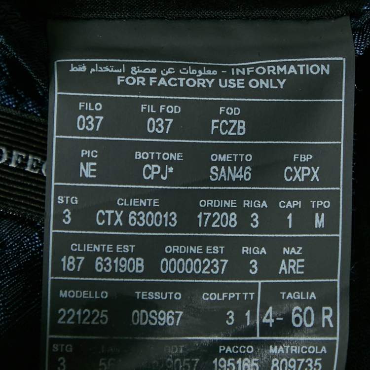 Pre Owned Ermenegildo Zegna Navy Blue Wool Blend Made To Wear Suit 6XL
