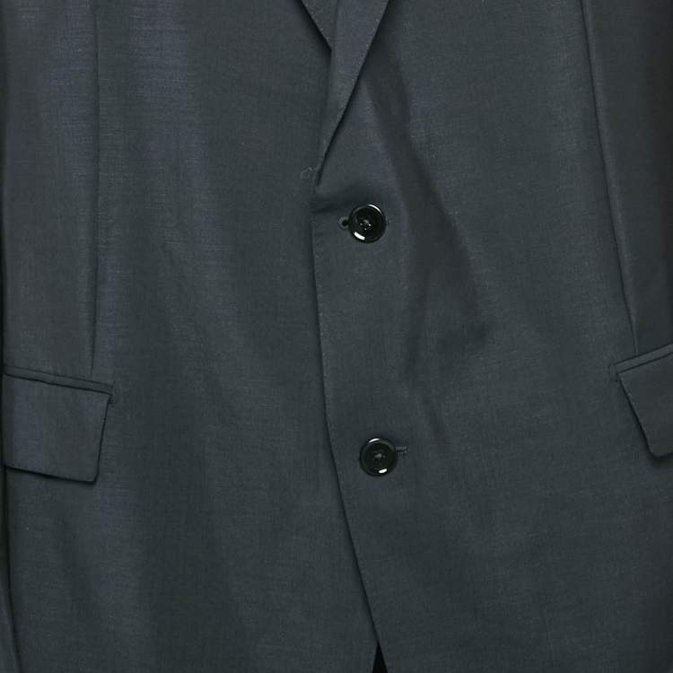 Pre Owned Ermenegildo Zegna Navy Blue Wool Blend Made To Wear Suit 6XL