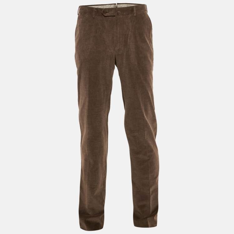Pre Owned Ermenegildo Zegna Brown Corduroy Trousers XL