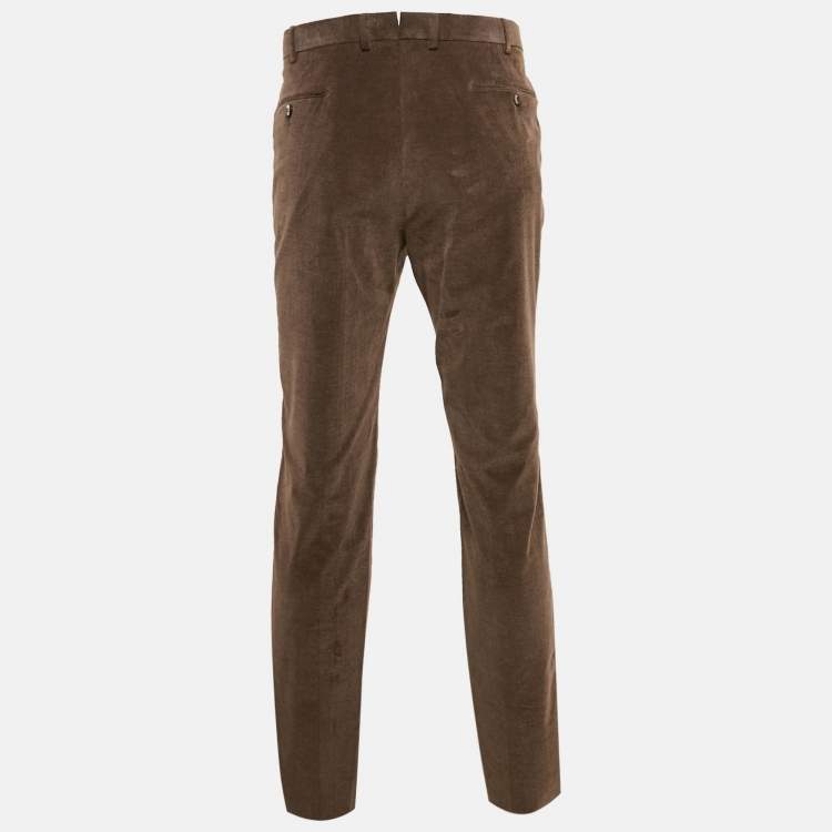 Pre Owned Ermenegildo Zegna Brown Corduroy Trousers XL