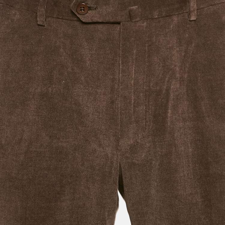 Pre Owned Ermenegildo Zegna Brown Corduroy Trousers XL