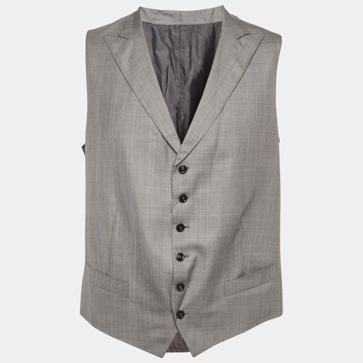 Pre Owned Ermenegildo Zegna Grey Wool Manhattan Formal Vest XXL