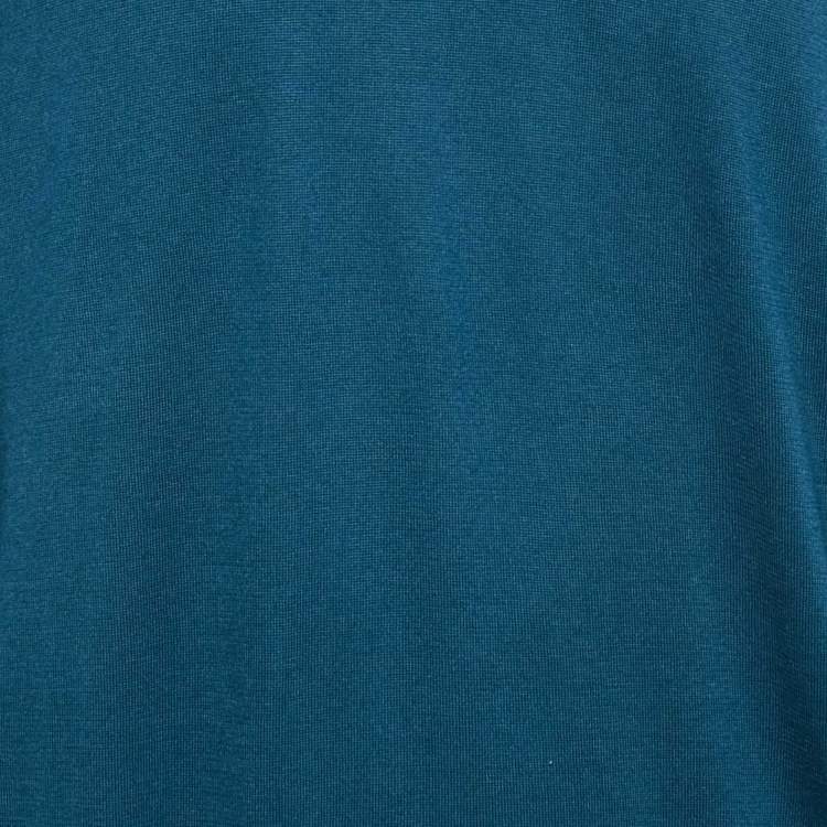 Pre Owned Ermenegildo Zegna Blue Cotton Knit Crew Neck Sweatshirt 4XL