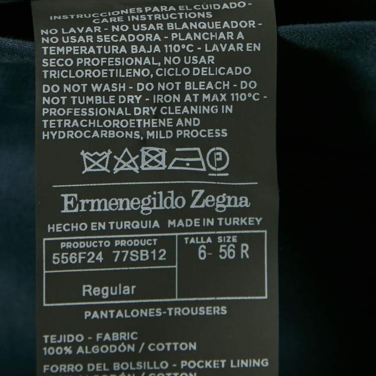 Pre Owned Ermenegildo Zegna Blue Cotton Trousers XXXL