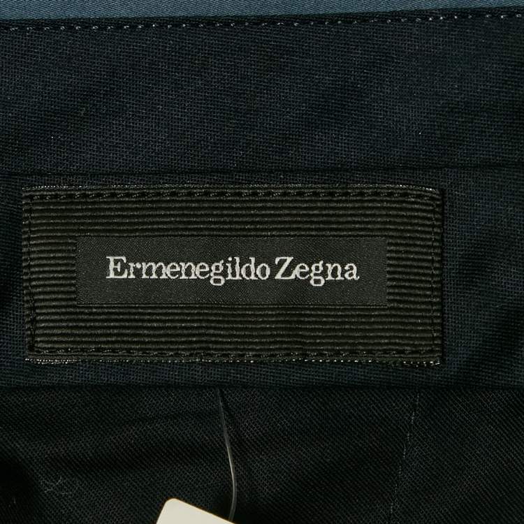 Pre Owned Ermenegildo Zegna Blue Cotton Trousers XXXL