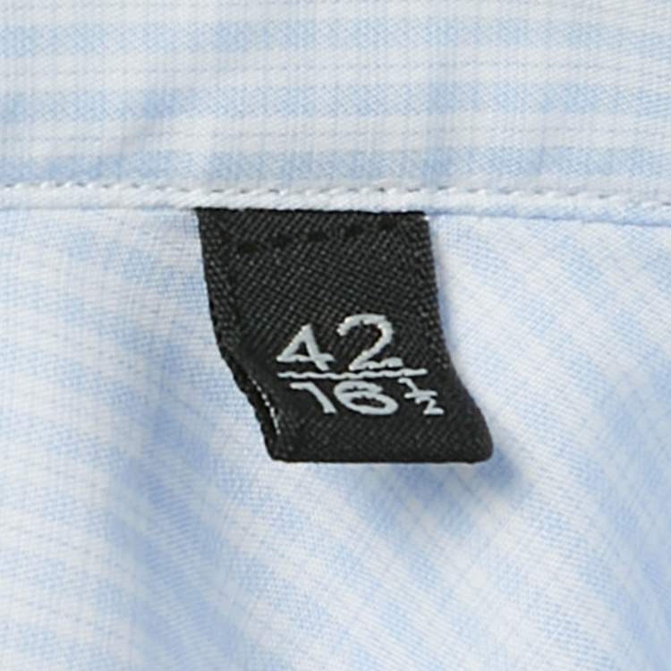 Pre Owned Ermenegildo Zegna Blue Checks Cotton 100fili Shirt XL