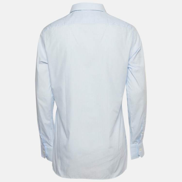 Pre Owned Ermenegildo Zegna Blue Checks Cotton 100fili Shirt XL