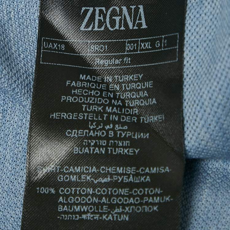 Pre Owned Zegna Blue Oxford Cotton Regular Fit Shirt XXL