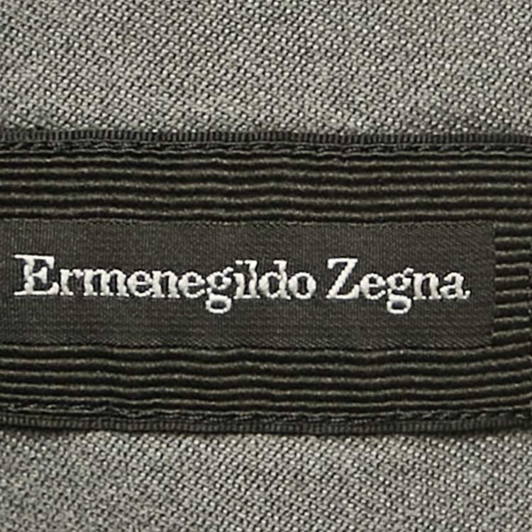 Pre Owned Ermenegildo Zegna Grey Cotton Button Front Shirt XXL