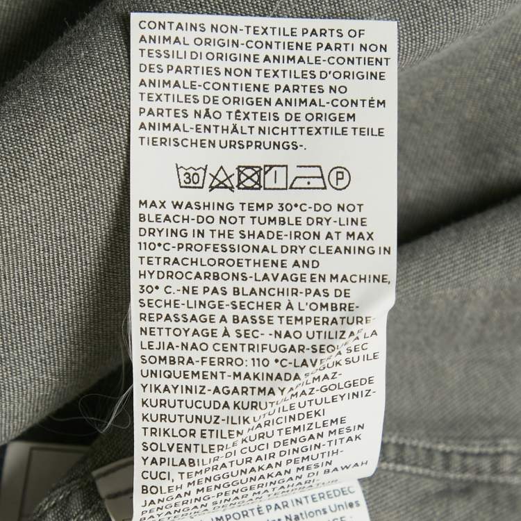 Pre Owned Ermenegildo Zegna Grey Cotton Button Front Shirt XXL