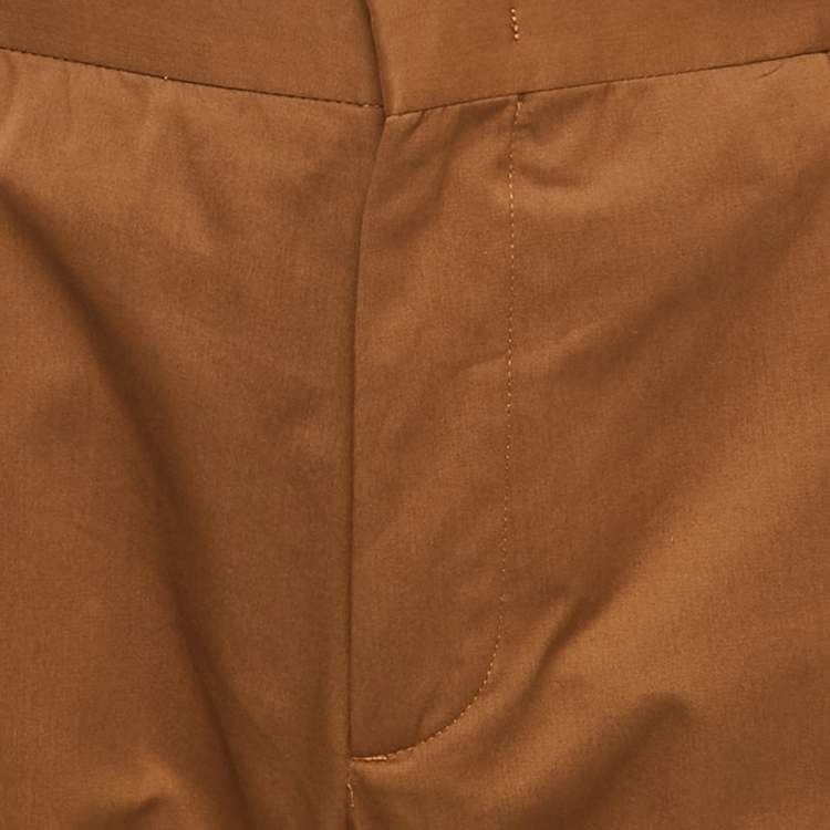 مملوكة مسبقًا Ermenegildo Zegna Brown Cotton Regular Fit Trousers L