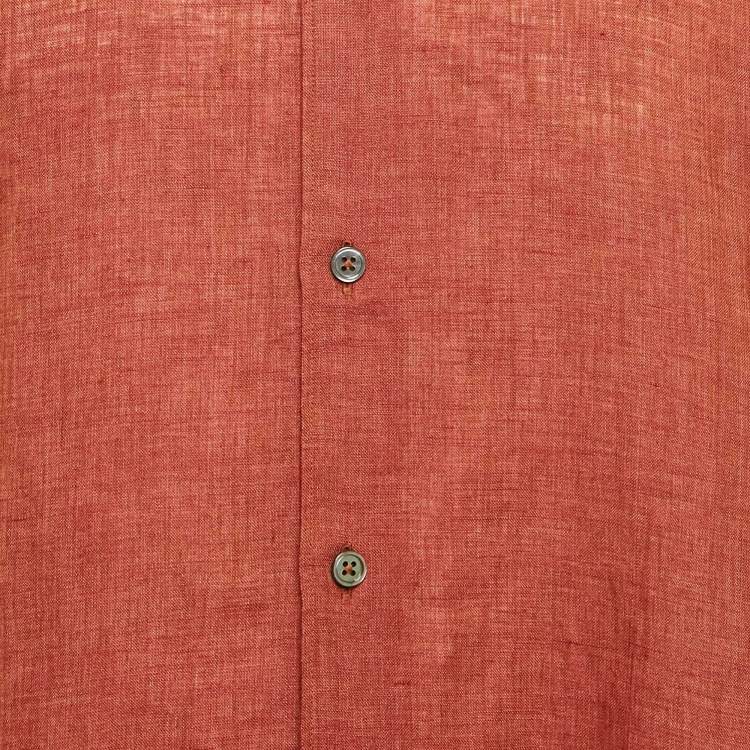Pre Owned Ermenegildo Zegna Brown Linen Button Front Shirt XL