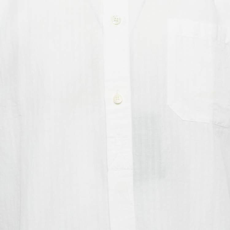 Pre Owned Ermenegildo Zegna White Cotton Blend Long Sleeve Shirt L