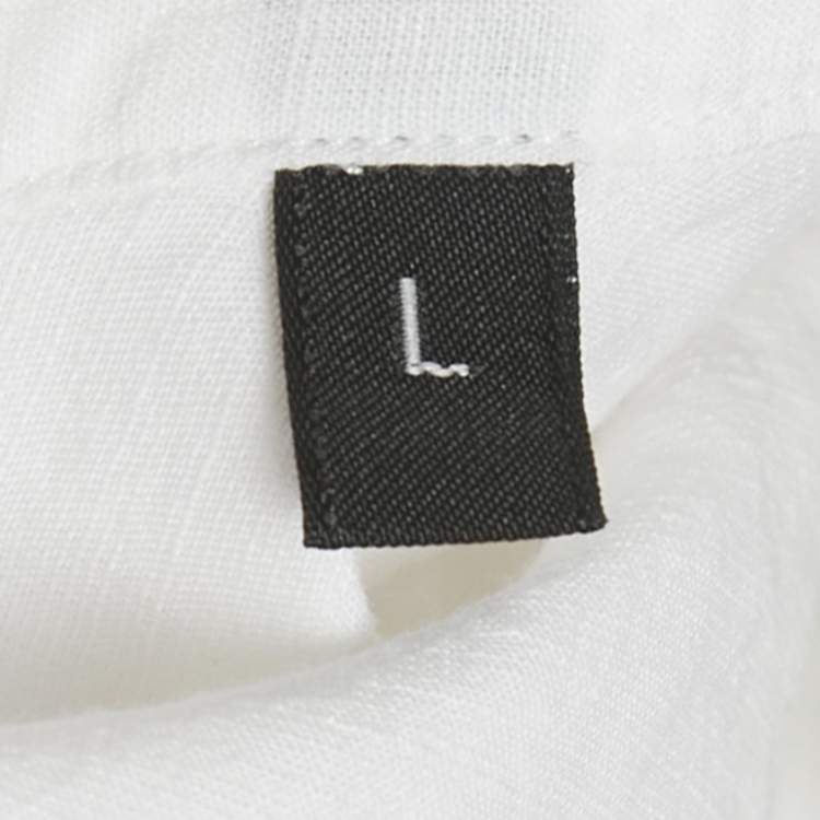 Pre Owned Ermenegildo Zegna White Cotton Blend Long Sleeve Shirt L