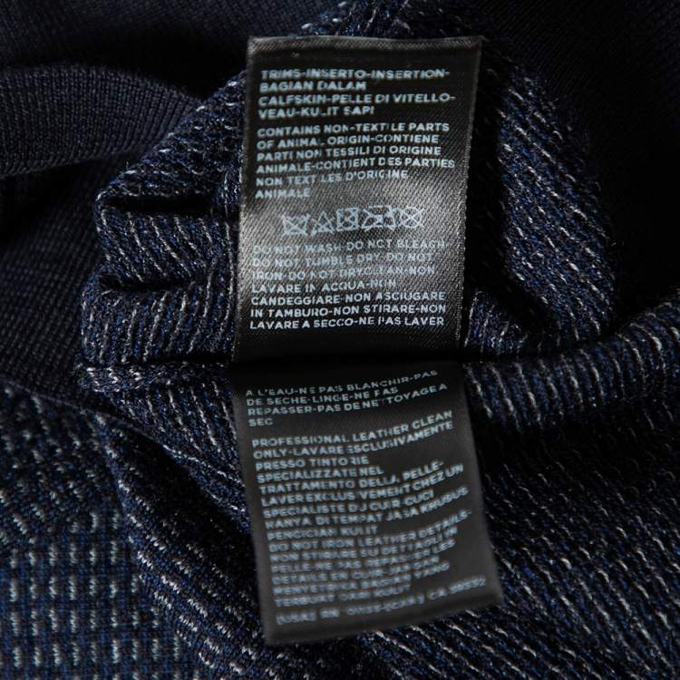 Pre Owned Ermenegildo Zegna High Performance Navy Blue Patterned Wool Sweater 3XL