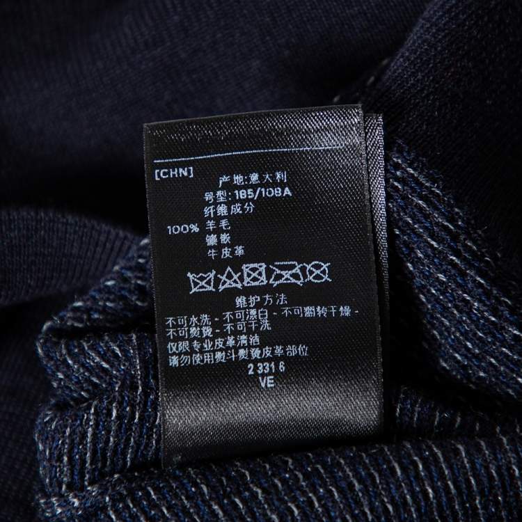 Pre Owned Ermenegildo Zegna High Performance Navy Blue Patterned Wool Sweater 3XL
