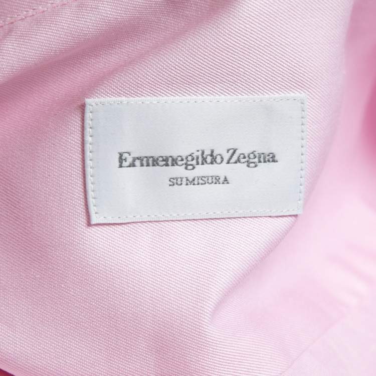 Pre Owned Ermenegildo Zegna Su Misura Pink Cotton Tailored Fit Shirt 4XL 