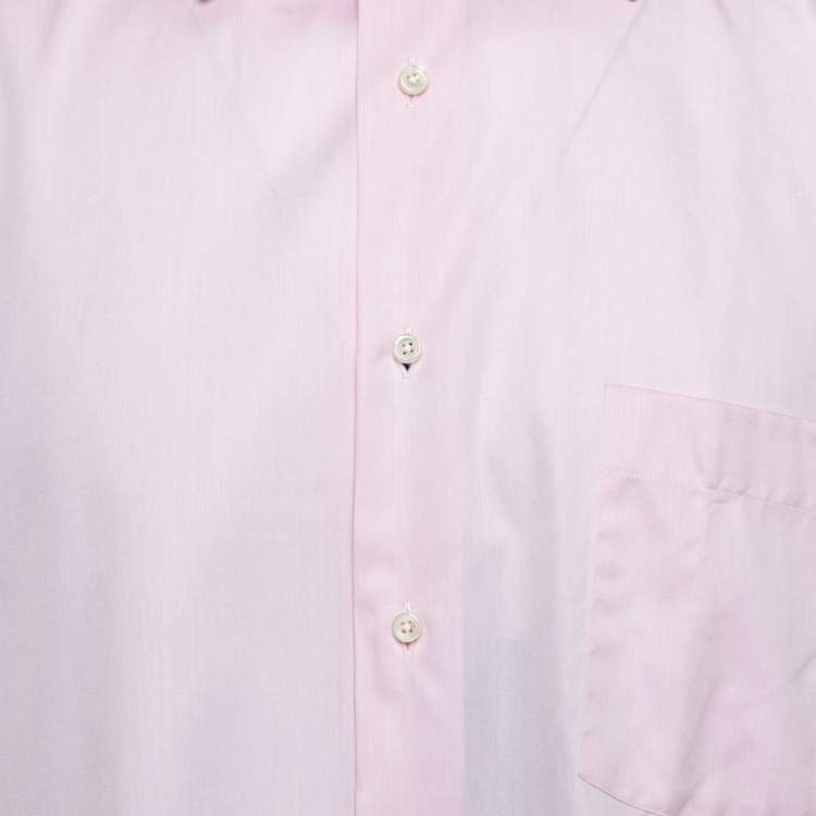 Pre Owned Ermenegildo Zegna Su Misura Pink Cotton Tailored Fit Shirt 4XL 
