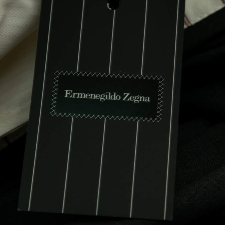 Pre Owned Ermenegildo Zegna Su Misura Charcoal Grey Wool Cool Effect Trousers 5XL Waist 42"
