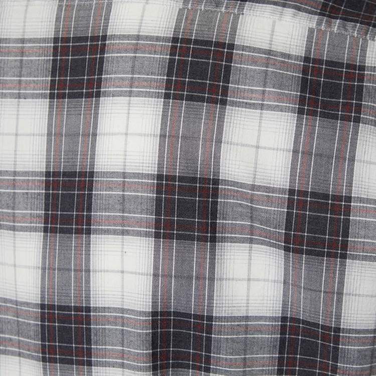 Pre Owned Ermenegildo Zegna Light Grey Plaid Check Cotton Long Sleeve Shirt L