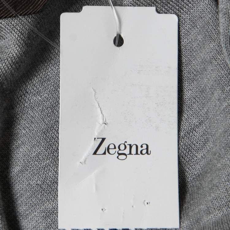 مملوكة مسبقًا Ermenegildo Zegna Grey Cotton Graphic Print T-Shirt 3XL