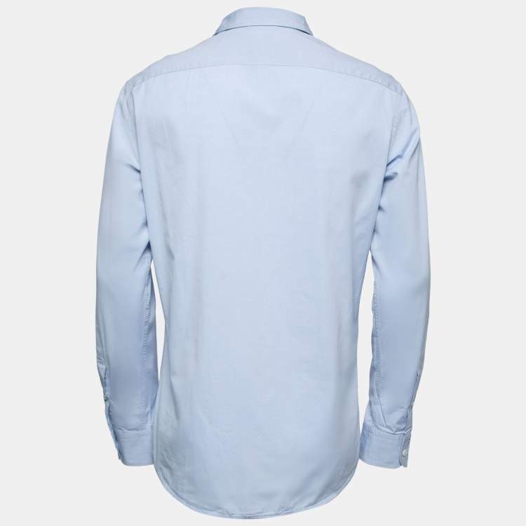 Pre Owned Ermenegildo Zegna Blue Cotton Button Down Shirt M   