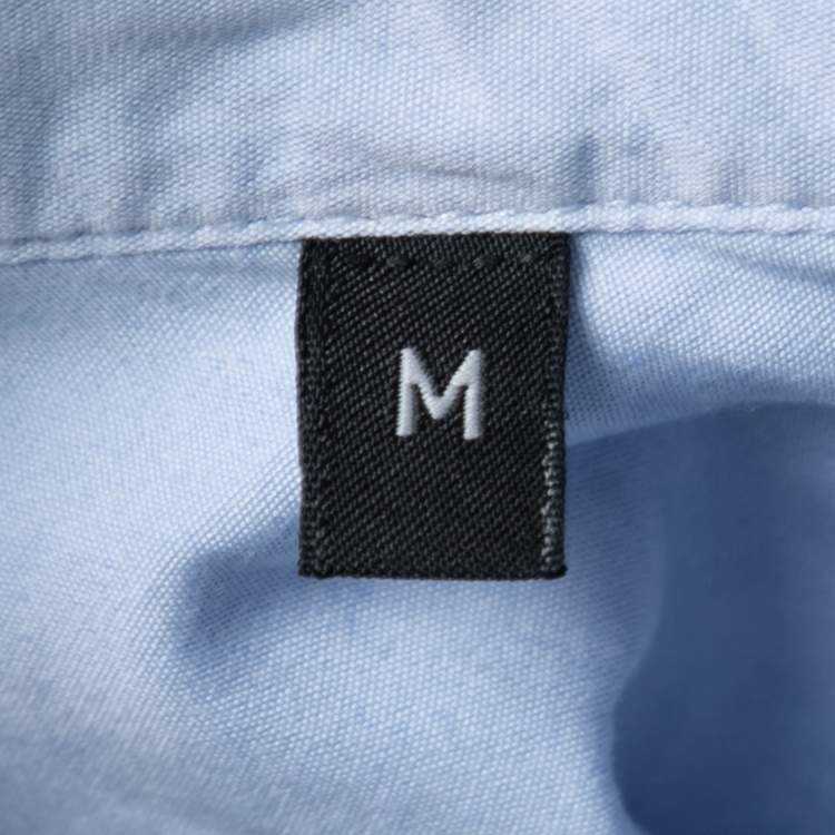 Pre Owned Ermenegildo Zegna Blue Cotton Button Down Shirt M   
