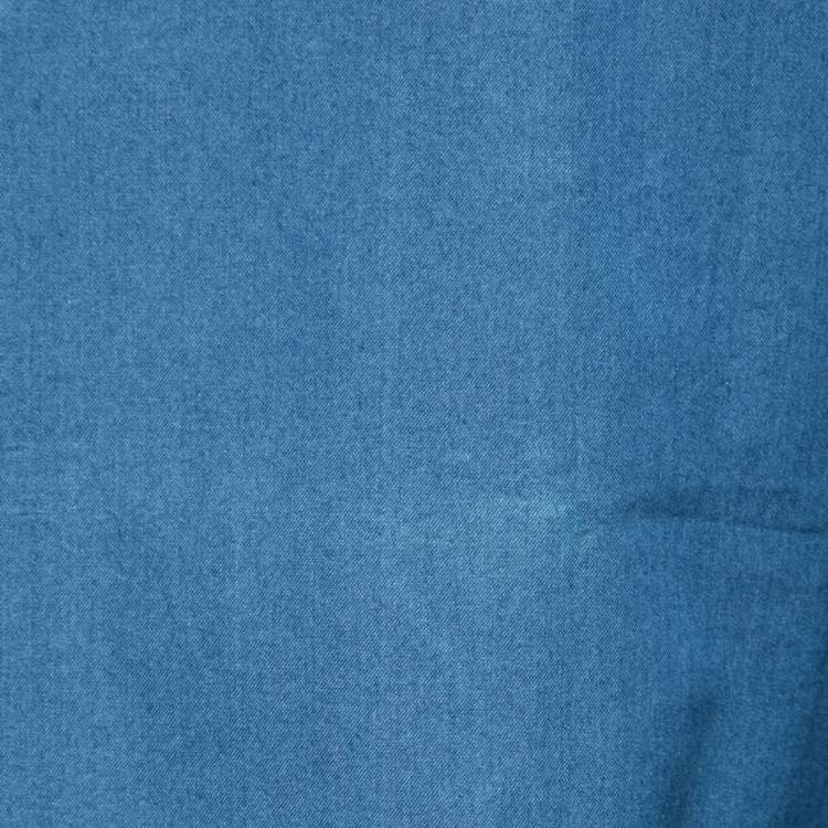 Pre Owned Ermenegildo Zegna Blue Chambray Button Front Shirt L    
